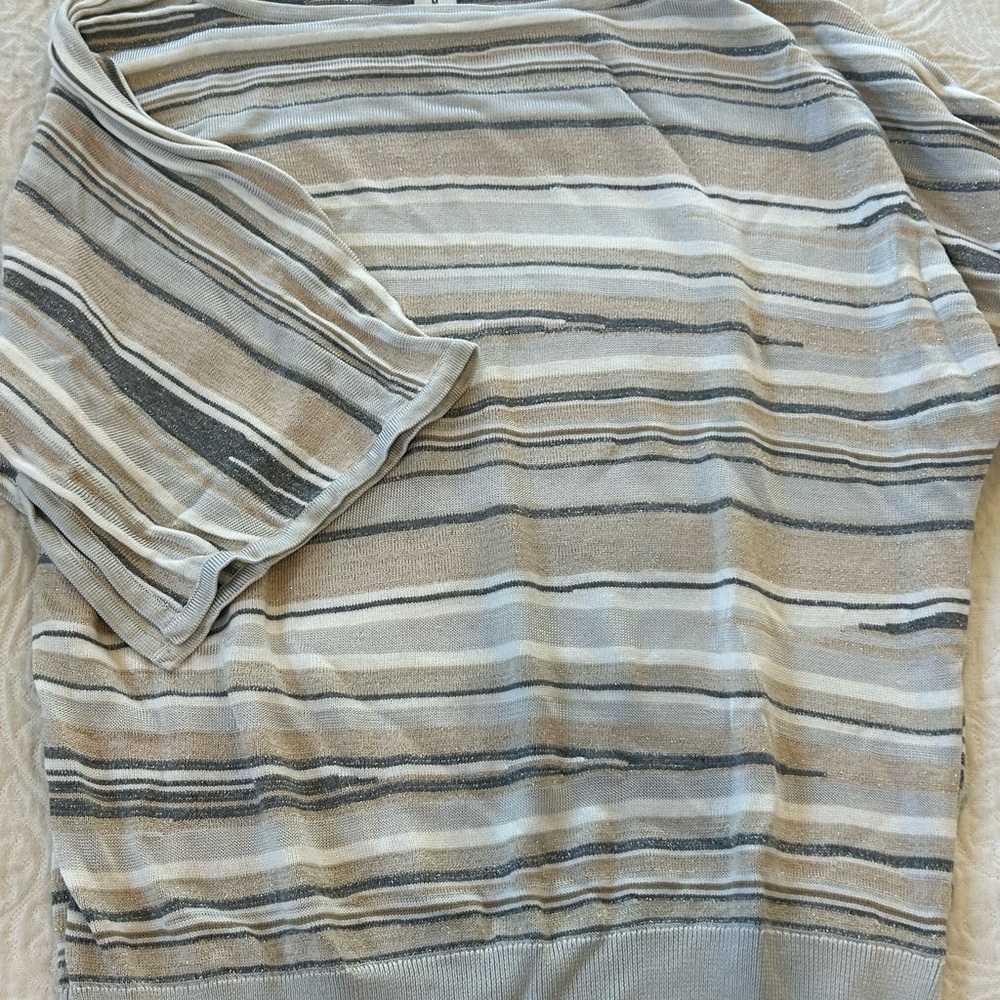 Striped women’s Shirt in Gray, silver  and Tan